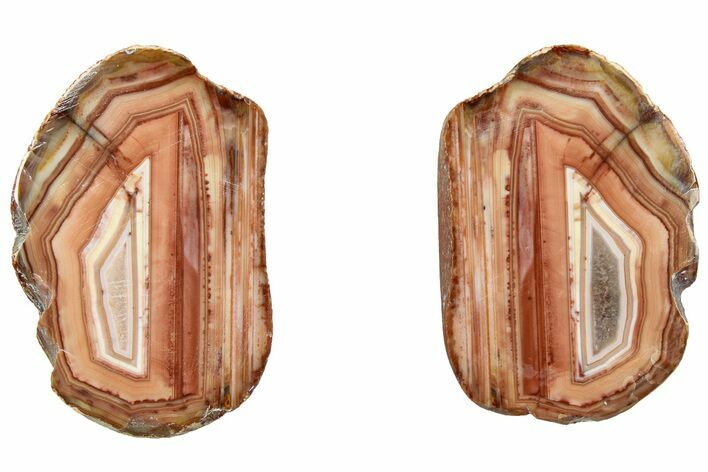 Polished, Banded Bahia Agate Nodule Pair - Brazil #314690
